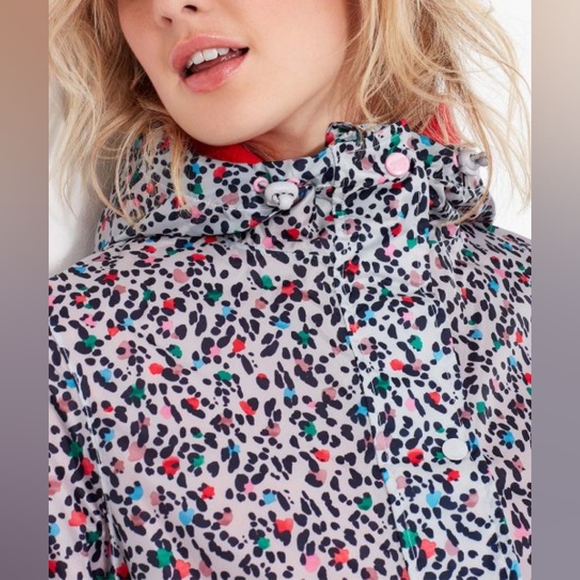 🌈JOULES Golightly Packable Waterproof Raincoat in Silver Leopard - Picture 10 of 16